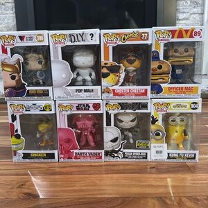 Funko pop! 8 new in box figures minion Star Wars spider-man Wonder Woman lot